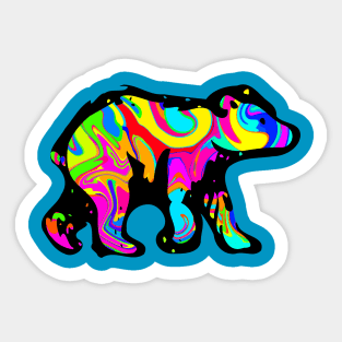 Colorful Bear Cub Sticker